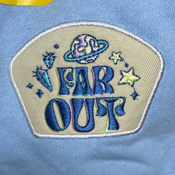 Disney Light Blue Stitch Hoodie with Patches Medium NWT - Picture 11 of 13